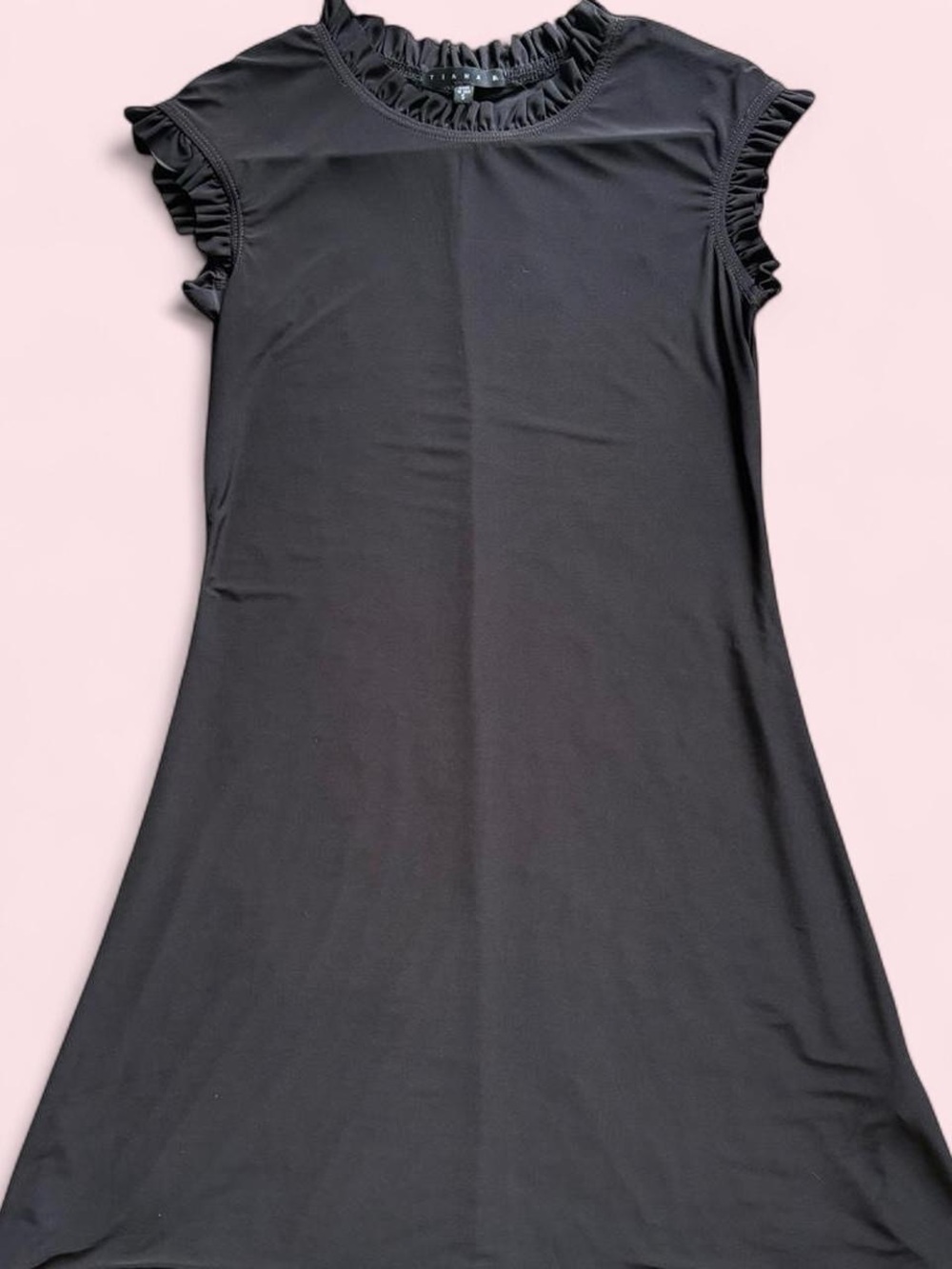 Tiana B. Black Ruffle Cap Sleeve Dress